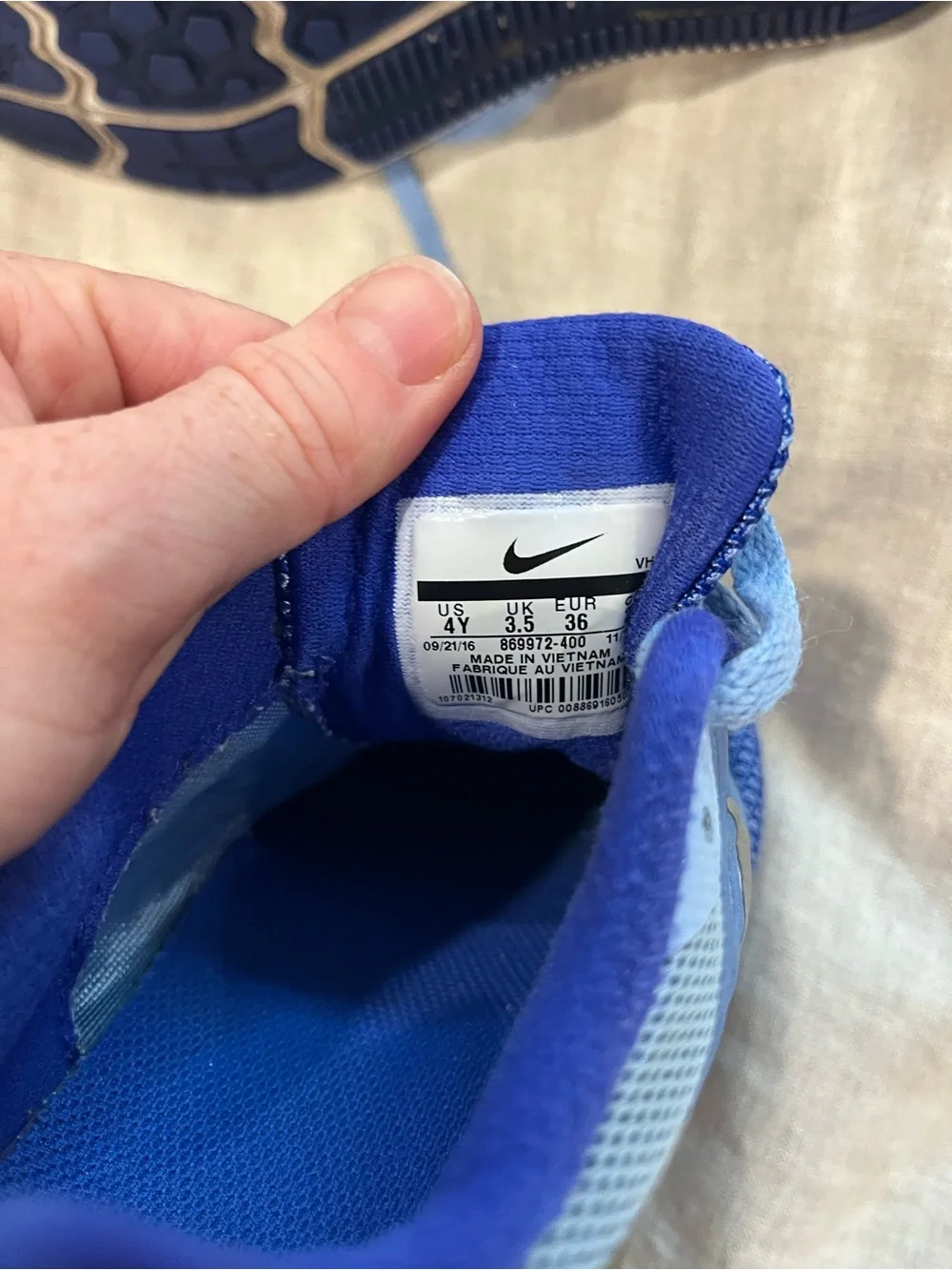 Youth  Light Blue Athletic Running Shoes with Metallic Swoosh